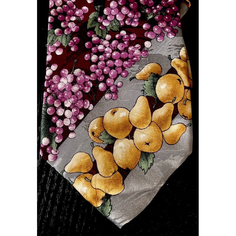 Anthony Sicari 100% Silk Men's Neck Tie Multicolor Fruit Pear Themed Tie NEW! - Picture 4 of 4